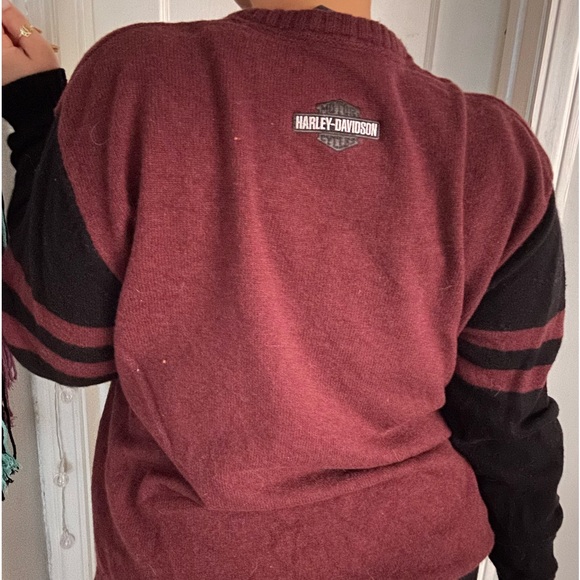 Vintage men’s lambs wool Harley, Davidson collared sweater - Picture 2 of 2
